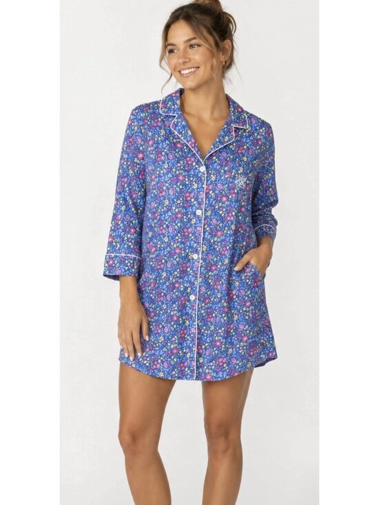 Lauren Ralph Lauren Other - Lauren Ralph Lauren Floral Cotton Sleep Shirt Women’s Medium Embroidered Logo